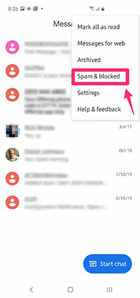 check up the blocking feature android