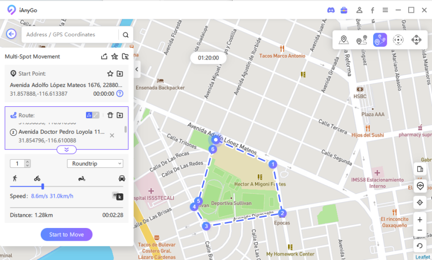 ianygo customaize multi spot route