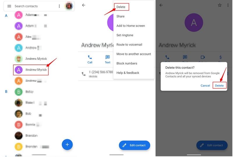 contact names not showing in messages android