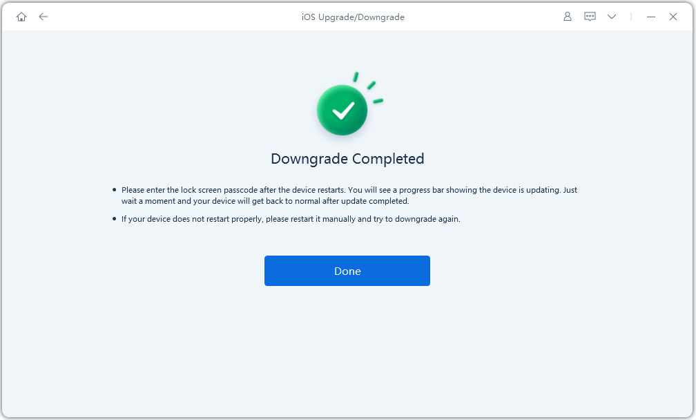 downgrade from ios 26 beta