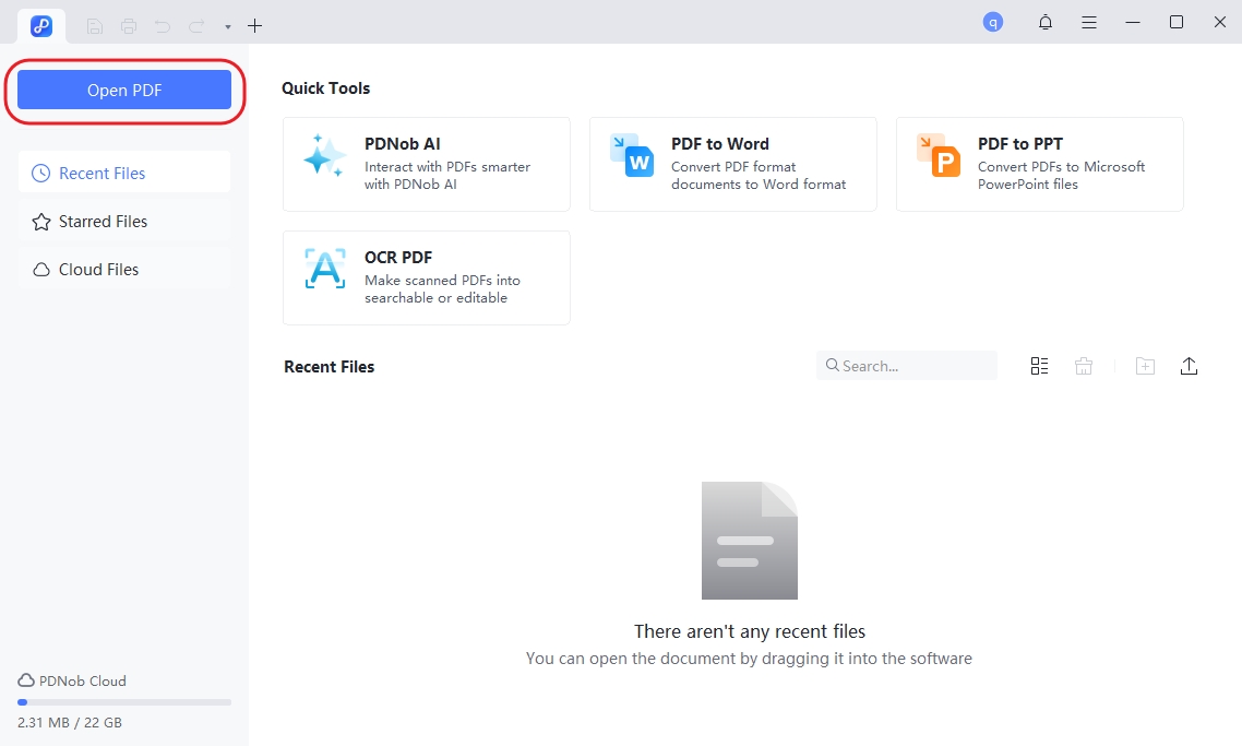 open pdf file via pdnob pdf editor