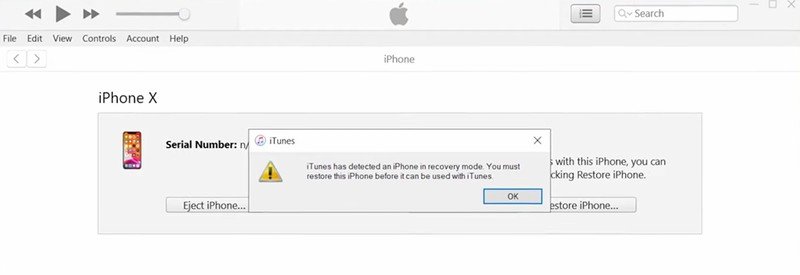 fix iPhone stuck on Apple logo by itunes restore
