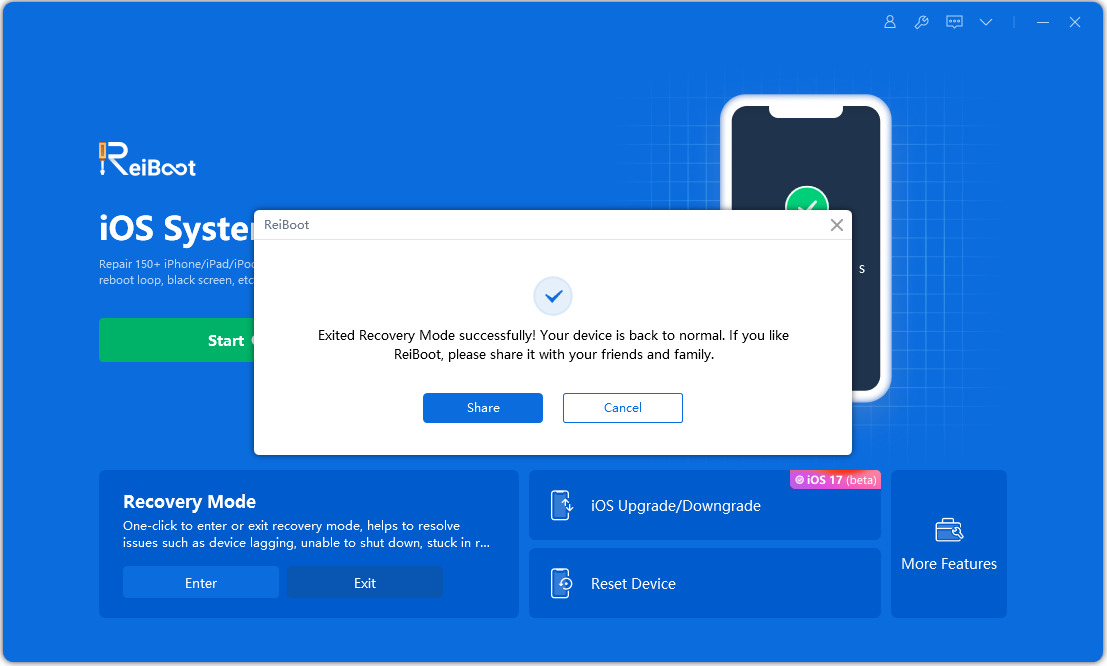 fix support.apple.com/iphone/restore screen by reiboot