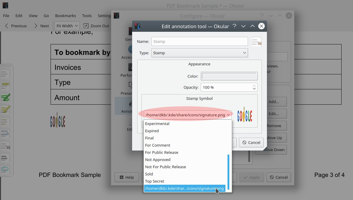 okular free pdf signature software