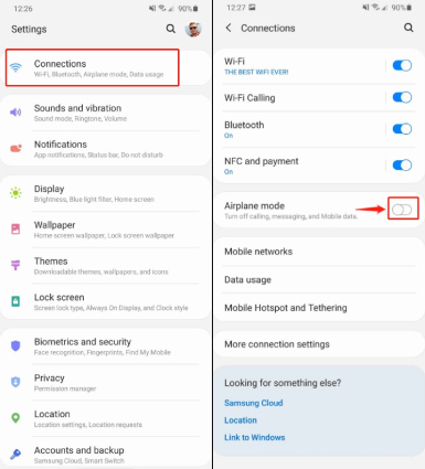 switch airpane mode on and off