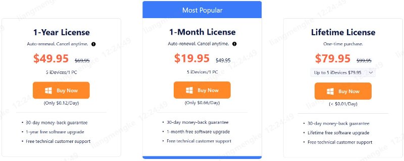 tuneskit ios system repair purchase page