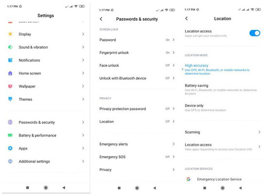 enable location service
