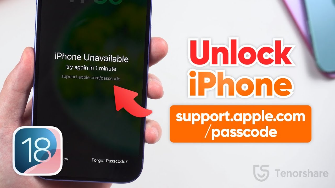 Unlock iPhone support.apple.com/passcode Screen tenorshare guide