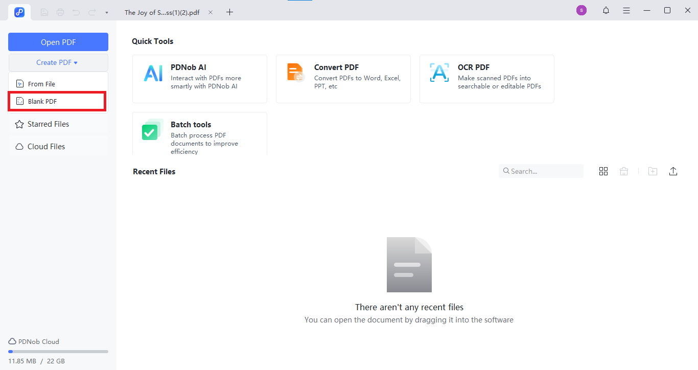 create pdf from blank pdf