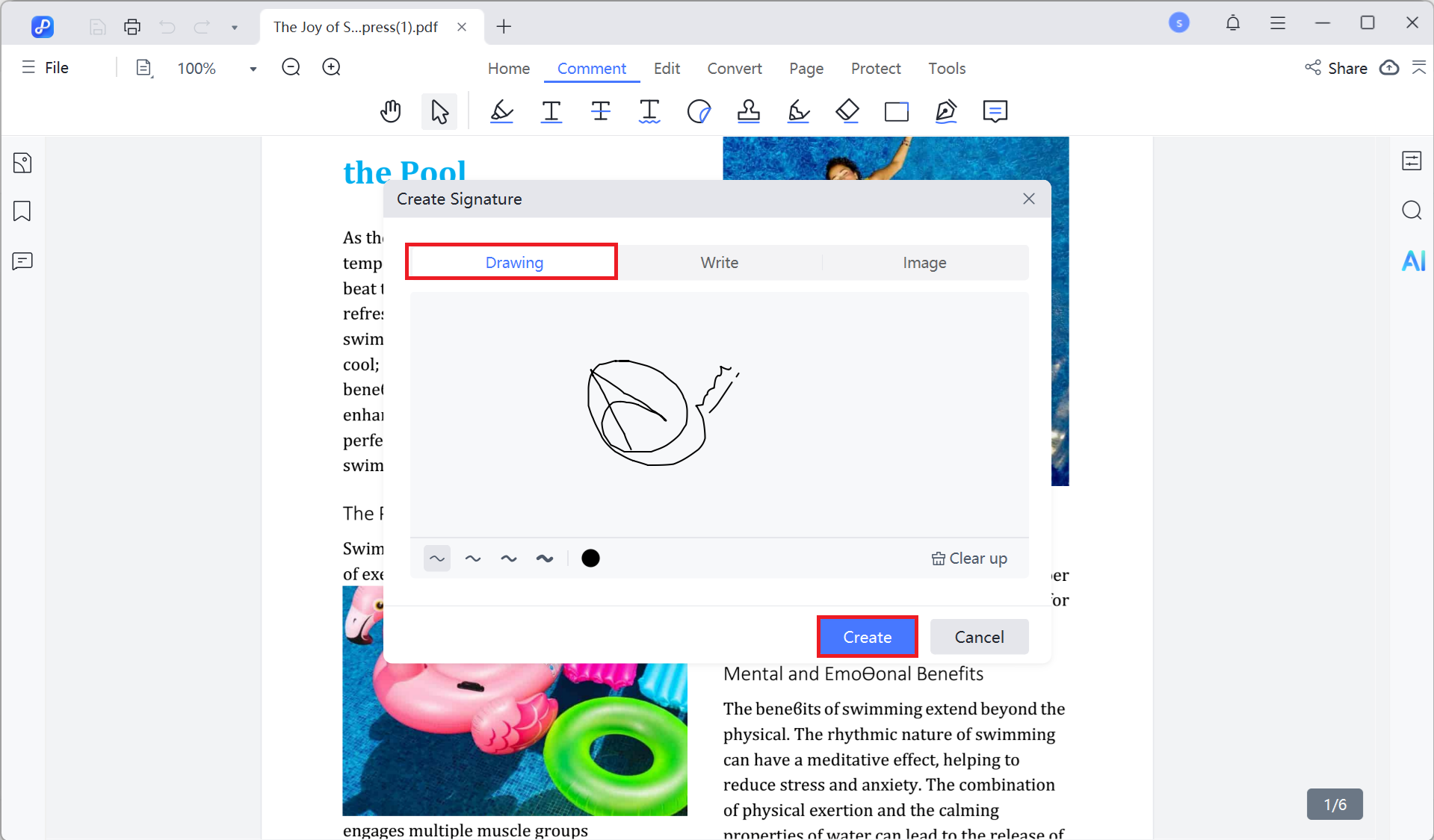 create signature drawing