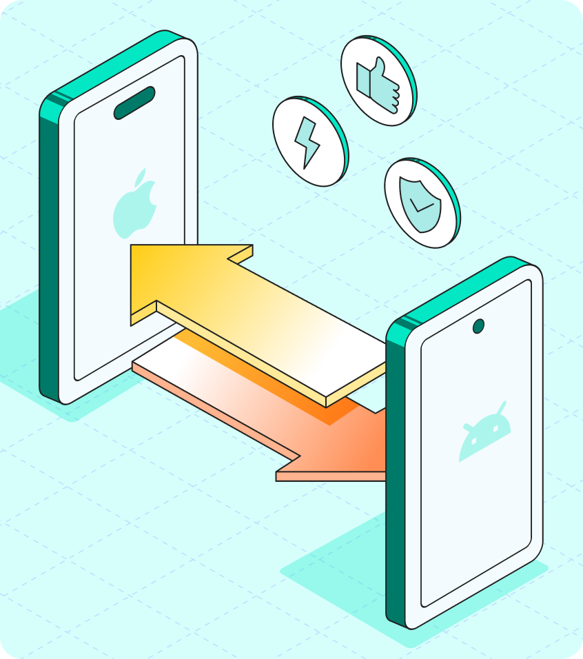 transfer data between iphone and android