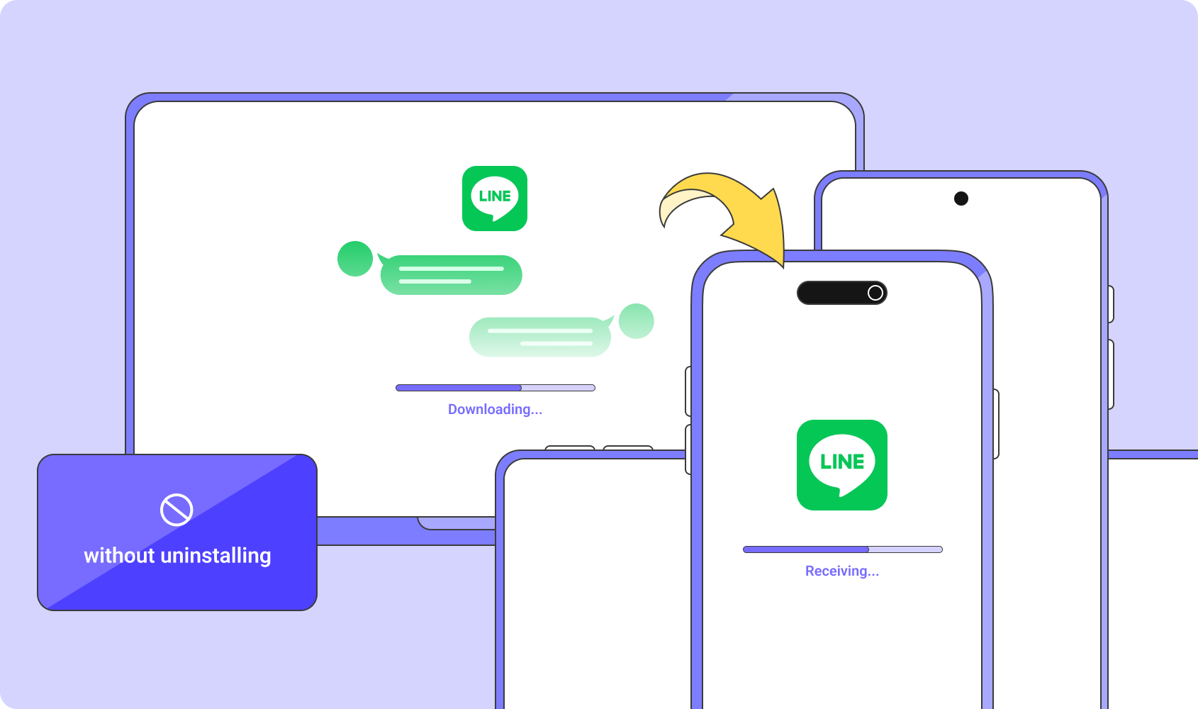 Restore LINE Backup to iPhone/Android without Uninstalling