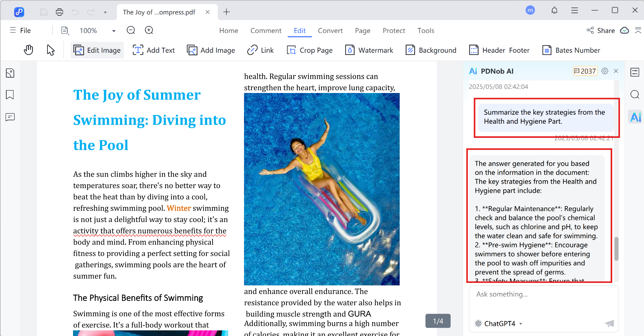 summarize particular sections