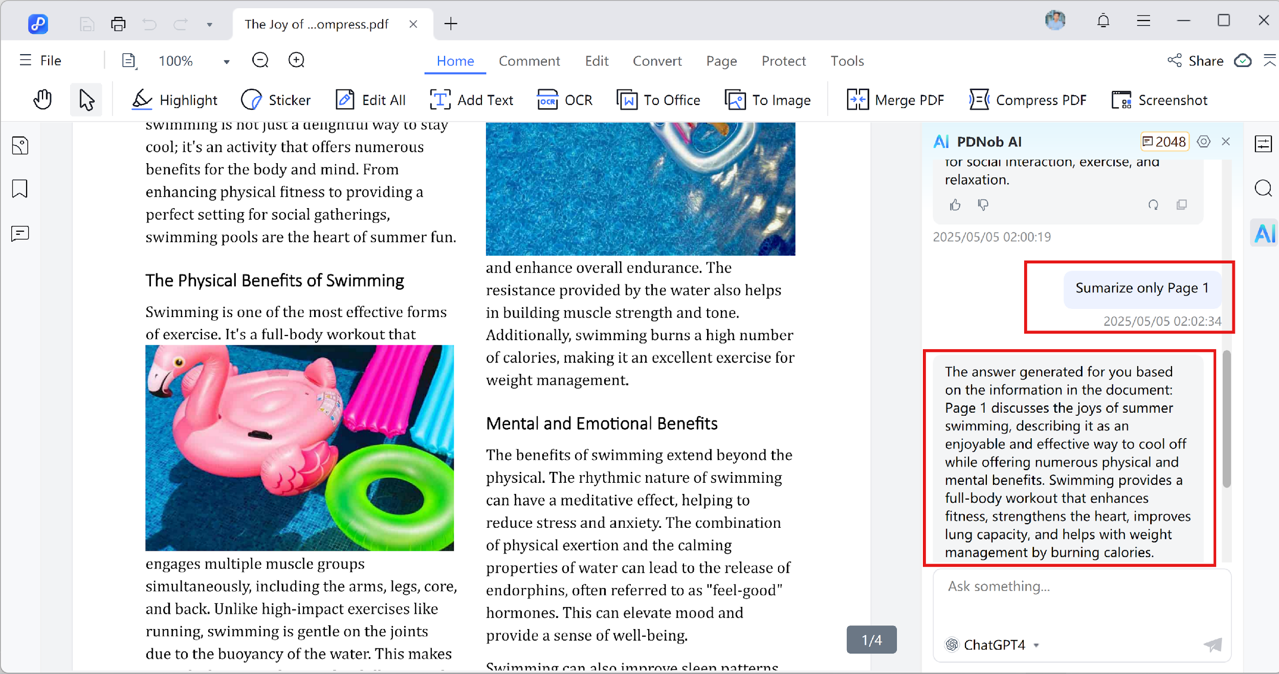 summarize specific pages