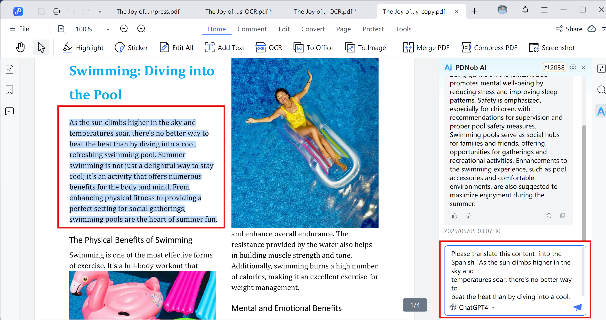 translate selective content